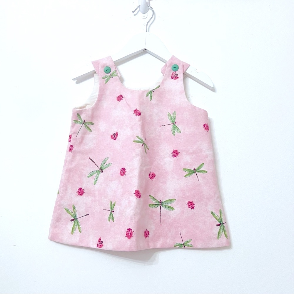 🤍Pink Dress with Dragonfly Print